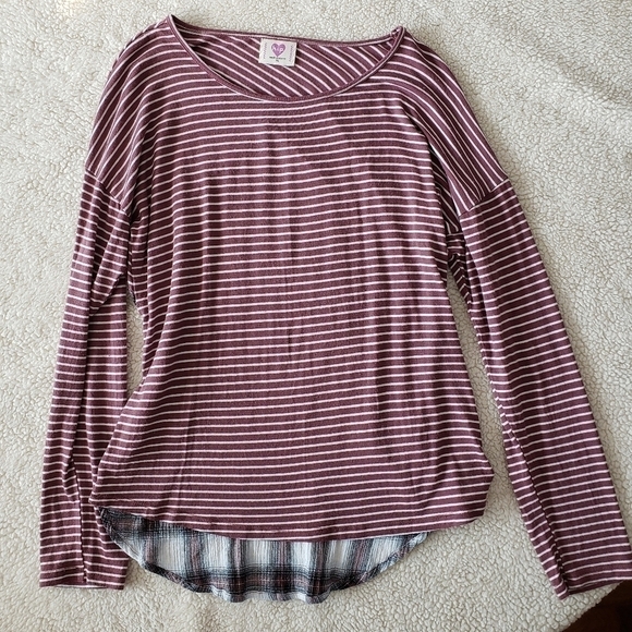 Girls long sleeve red/white stripe - Picture 3 of 6